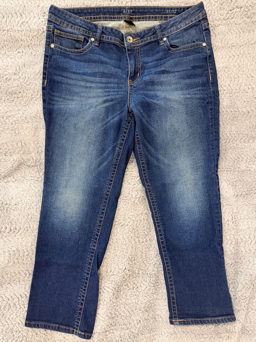 a.n.a Dark Blue Cropped Stretch Jeans